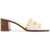 Valentino Garavani Ivory Leather Slippers With Golden Studs And Low Heel IVORY