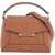 STRATHBERRY Brown Calf Leather Handbag With Mosaic Design And Shoulder Strap TAN - VANILLA STITCH