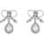 Alessandra Rich Bow Earrings With Crystal Pendant In Silver-Plated Brass CRY-SILVER