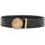 Versace Black Embossed Crocodile Calfskin Belt With Rhinestones 40Mm BLACK-VERSACE GOLD