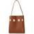 Marni Brown Structured Calfskin Shopping Bag With Ivory Details MOCA/IVORY