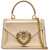 Dolce & Gabbana Gold Nappa Shoulder Bag With Crystal Heart And Chain Strap ORO