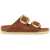 Birkenstock Oiled Leather Cognac Slippers With Large Golden Buckles COGNAC