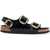 Birkenstock Black Leather Sandals With Three Large Buckles BLACK