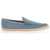 TOD'S Light Blue Calfskin Loafers With Rubber And Rope Sole AVIO CHIARO