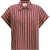 forte_forte CHIC SATIN STRIPE BOXY SLEEVELESS SHIRT RUBY