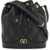 Valentino Garavani Quilted Black Leather Drawstring Bag NERO