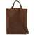 A.P.C. Medium Brown Calfskin Bag With Removable Shoulder Strap Cabas Maiko CAA BROWN