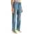 Valentino Garavani Medium Blue Jeans With Green Embroidery, Straight Leg, High Waist MEDIUM BLUE DENIM