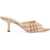 Burberry Beige Check Linen Mule Sandals With 6.5 Cm Heel Lf Mews 65 Chk 162393 TEACUP IP CHECK