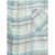 R13 Double Front flannel Shirt CREAM/LIGHT BLUE PLAID