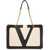 Valentino Garavani Large White Chain Tote Bag BUTTER WHITE/NERO