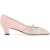 Valentino Garavani Pink Satin Pumps With Rhinestones BUBBLE/SILVER SHADE