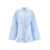 ROTATE Birger Christensen Light Blue Shirt With Classic Collar And All-Over Floral Embroidery In Cotton Woman BLUE