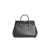 Dolce & Gabbana 'Marlene' Black Handbag With Padlock Detail And Logo Embossed On The Back In Leather Woman Black