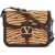 Valentino Garavani Beige And Dark Brown Striped Leather Shoulder Bag BEIGE/TESTA DI MORO/OAK BROWN