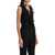 ROTATE Birger Christensen Black Vest In Recycled Fabric With Flowers Without Sleeves BLACK