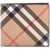 Burberry Men's Beige Black Red Checkered Zip Wallet SAND