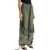 THE ATTICO Wide Leg High-Waisted Pants With Adjustable Elastic In Military Green MILITARY GREEN