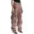 THE ATTICO High-Waisted Wide-Leg Cargo Pants Washed Mauve WASHED MAUVE