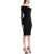 MUGLER Black Off-Shoulder Fitted Dress BLACK