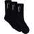 HOMME GIRLS Black Medium Cotton Socks Pack Of 3 With Embroidered Logo BLACK