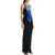 Jean Paul Gaultier Long Fitted Sleeveless Dress In Black And Blue Ribbed Cotton BLACK/BLUE