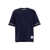 Thom Browne Blue Crewneck T-Shirt With Rwb Detail On Neck And Sleeve In Cotton Man BLUE