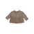 One More In The Family Brown jacket with ruffle Beige