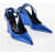 BY FAR Animal Effect Leather Lace-Up Slingback With Wedge 10,5Cm Blue