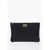 Dolce & Gabbana Leather And Nylon Clutch With Metal Placque Black