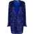 ROTATE Birger Christensen Sequin Wide-shoulder Wrap Dress Blue