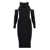 Pinko Pinko Ribbed Knit Midi Dress Black