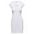 Diesel Mini White Dress With Oval D Cut Out Detail In Stretch Cotton Woman WHITE