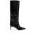 Paris Texas Black High Boots With Stiletto Heel In Croco Embossed Leather Woman Black