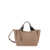 TOD'S Beige Handbag With Embossed Logo And T Timeless Charm In Grainy Leather Woman Beige