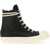 Rick Owens High Leather Sneakers BLACK