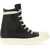 Rick Owens High Sneakers. BLACK