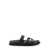 Tory Burch 'Ines' Black Sandals With Applied Logo And Tear-Off Closure In Leather Woman Black