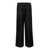 TOTÊME Black Loose Pants With Monogram Print In Silk Woman Black