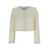 Self-Portrait Beige Crewneck Jacket With Sequin And Faux-Pearls Embellishments In Tech Fabric Woman Beige