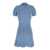 Self-Portrait Blue Mini Dress With Notched Collar And Front Button Placket In Viscose Blend Stretch Woman BLUE