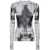 Jean Paul Gaultier Jean Paul Gaultier Mesh Crew Neck Long Sleeves Top Printed "Squeletor" Clothing WHITE