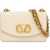 Valentino Garavani Borsa A Spalla Small In Pelle Nera Con Catena Dorata BUTTER WHITE