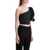 Pinko Asymmetrical One-Shoulder Taffeta Top In Cameo Pink NERO LIMOUSINE