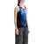 Jean Paul Gaultier Sleeveless Blue Cotton Striped Top Le Male With Wide Neckline BLACK/BLUE