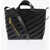 Off-White Leather Cut-Out Diag Tote Bag With Adjustable Shoulder Strap Black