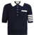 Thom Browne Polo Shirt whit iconic bands NAVY