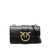 Pinko 'Mini Love Bag Icon' Black Shoulder Bag With Logo Patch In Smooth Leather Woman Pinko Black