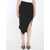 THE ATTICO Asymmetrical Midi Skirt Black